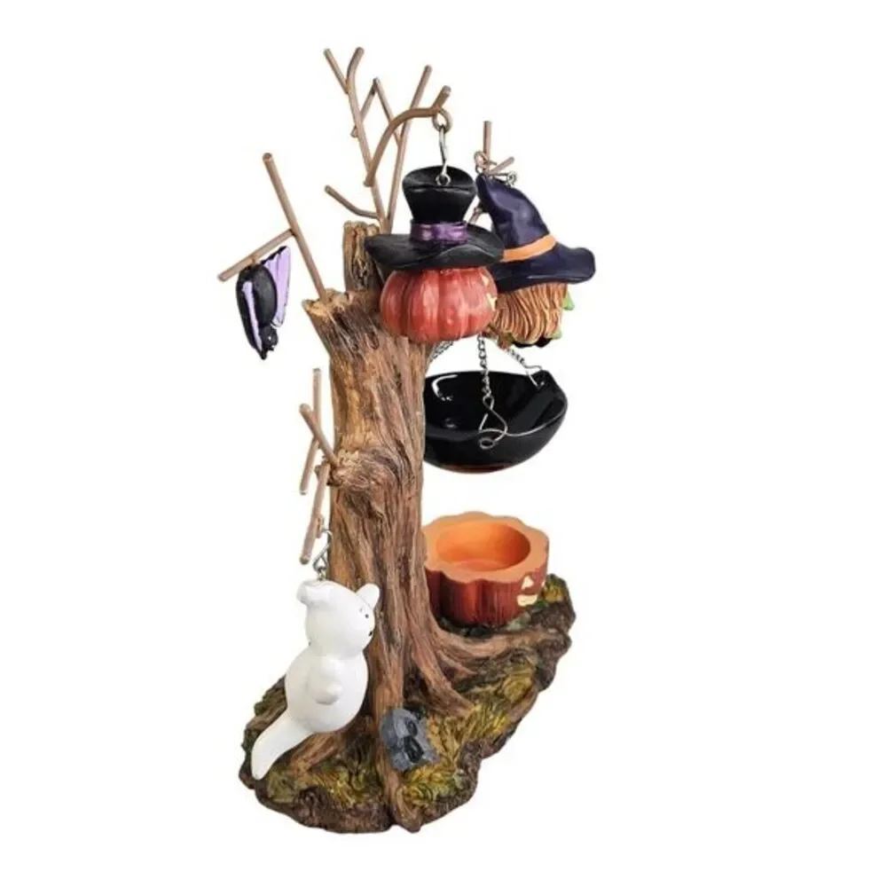 Yankee Candle Halloween Haunted Tree Tart Wax Warmer RARE Witch Ghost Bat Spooky